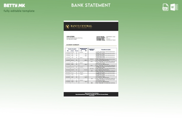 модерен стил Шаблон за зборови од банкарски изводи во Сао Томе и Принципе Банко 